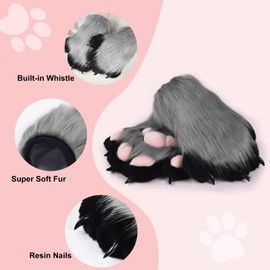 XFSPNOE Furry Paws Paw Gloves for Fursuit Feet - Ideal for Cosplay Fursuit accessories and Furry Costume Parties