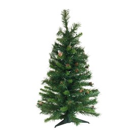 Vickerman 3' Cheyenne Pine Artificial Christmas Tree, Clear Dura-Lit® Mini Lights - Faux Christmas Tree - Seasonal Indoor Home Decor