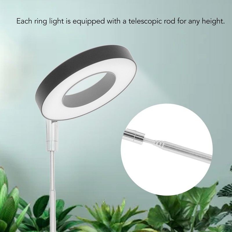 Plant Light Rings Full Spectrum Stretchable 2 Head 4 Speed