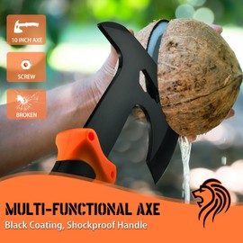 NedFoss 15" Machete, 10" Hatchet with Sheath, Fixed Blade Hunting Knife with Sheath, Camping Hatchet with Shock Reduction Handle, Machete for Cutting Trees, for Yard Work, Clearing Brush