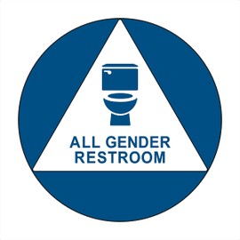 SignOptima ADA Compliant GENDER NEUTRAL Sign, 12" Geometric Door Sign (Blue)