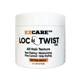 EZCARE LOC N TWIST Gel All Hair Texture (Extra Hold), Non-flaking/Moisturizing/Frizz Control/Grip Styling, (16 oz.)