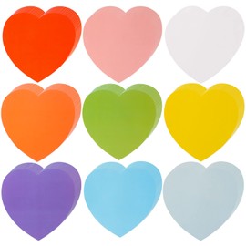 72 Pcs 6 Inch Large Heart Cutouts Assorted Color Creative Heart Shapes Double Sided Heart Craft Décor for Kids’ Love and Peace School Craft Projects, Valentine’s Day Craft(9 Color)
