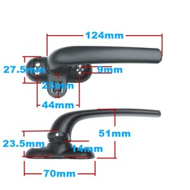 Aluminum Alloy Door Window Handle Inside and Outside Wing Glass Window with Wheel Grip Lock