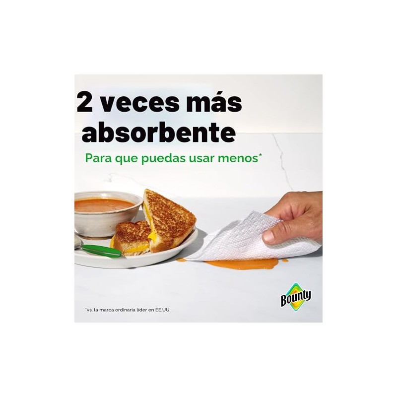 Bounty Toallas de papel de hoja completa, color blanco, 2