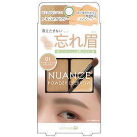 K-Palette Nuance Powder Eyebrow + 01 Mild Brown Eyebrow Large: 0.07 oz (2 g), Eyebrow Small: 0.04 oz (1 g), Concealer: 0.04 oz (1 g), Eyebrow Palette that creates a "light color forgotten eyebrows
