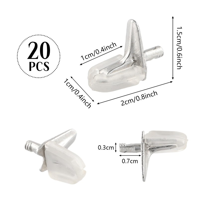 Wisebom Shelf Brackets Supports Shelf Support Pin, Pack of 20