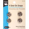 Dritz Sew-On Snaps Nickel Size 4
