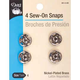Dritz Sew-On Snaps Nickel Size 4
