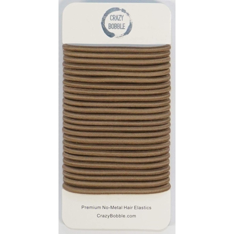 24 Pcs Light Ash Brown Crazy Bobble® Premium Non-Metal Hair