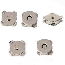 20 Sets Magnetic Snaps Button for Purse Handbag Wallet Overcoat Bag 19 mm Silver Fasteners Snap Buttons (19mm)