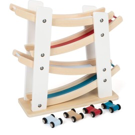 small foot 11873 Classic Racetrack Natural Wood with Four Wooden Cars from 18 Months