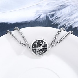 REDSUN Horoscope Bracelets 925 Sterling Silver Constellation Bracelet Horoscope Zodiac Sign 12 Constellation Pendant Bracelets for Women and Girls, Sterling Silver