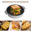 Microwave Grill Pan, Fry Griddle Crisper Pan with Lid for