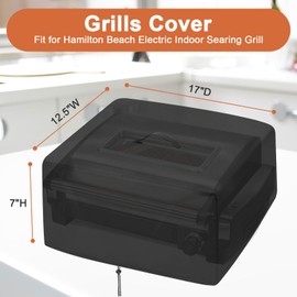 Aidetech Indoor Grill Cover for Hamilton Beach 12.5x17x7in Electric Grill, Dust-Proof, Portable - Black