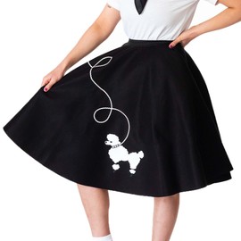 Hip Hop 50's Shop 1950s Adult Poodle Skirt Costume for Women (Black M/L)