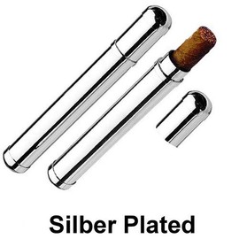 Cigar Case Cigar Case Cuba 18 x 2 cm Premium Silver Plated Elegant Silver-Plated in Top Workmanship Ready to Give as a Gift with Stylish Gift Packaging