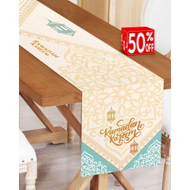 OLEEK Ramadan table runner - Ramadan decorations for home 2025 - Ramadan table decor - Ramadan gifts - Ramadan decor - Ramadan decorations for table - Ramadan mubarak decorations زينة رمضان كريم ديكور