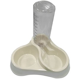 Triangular Shaped Pet Dish With Automatic Refilling Water bottle