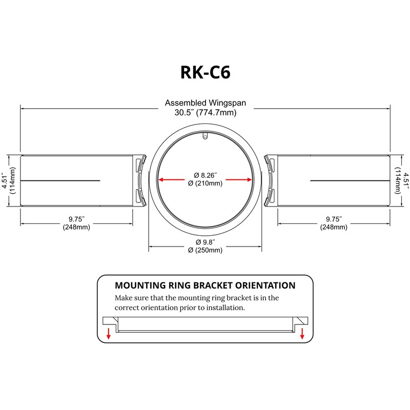 EARTHQUAKE RK-C6 V2 New Construction Rough-in Kit for 6.5-Inch Ceiling