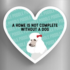 Global Designs Poodle Home Without A Dog Katie Pearson Artworks Heart Shaped Wooden Magnet
