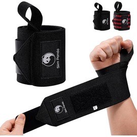 Slim Panda WristWraps 14in-Workout Wrist Wraps, Weightlifting Wrist Support, for Men and Women, fitness, Breathable, Black Friday coldplay wristbands - Colour: Black -14inch