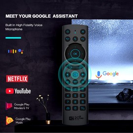 Bluetooth Voice Remote Control,USB Wireless Voice Control Sensing Backlit Air Remote Mouse with IR Learning for PC,Projector,Smart TV,Android TV Box(G20S Pro Plus)