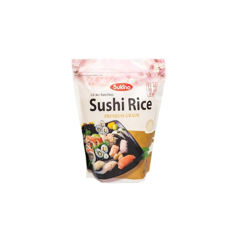 4.4 Pounds Sukina Sushi Rice Premium Grade, Pack of 1