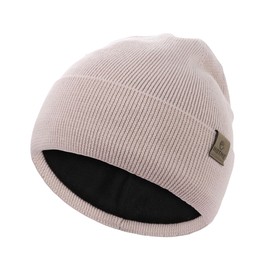 LiuSuper 100% Merino Wool Beanie for Women, Fleece Lined Winter Hat, Soft & Warm Knitted Wool Hat White