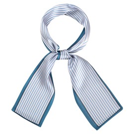 sourcing map Skinny Scarves Stripe Neck Wraps for Women Fasion Neckerchief Ribbon Hairband Blue M