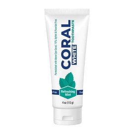 Coral White - Coral White Mint Toothpaste Natural Fluoride SLS Free Coral Calcium Remineralizing Toothpaste 4 Ounce