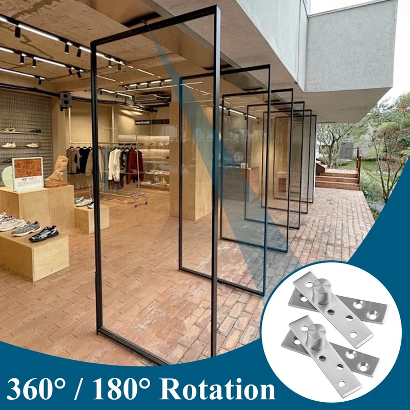 2 Sets Eccentric Pivot Hinge 360° Rotation Hinge Revolving Door