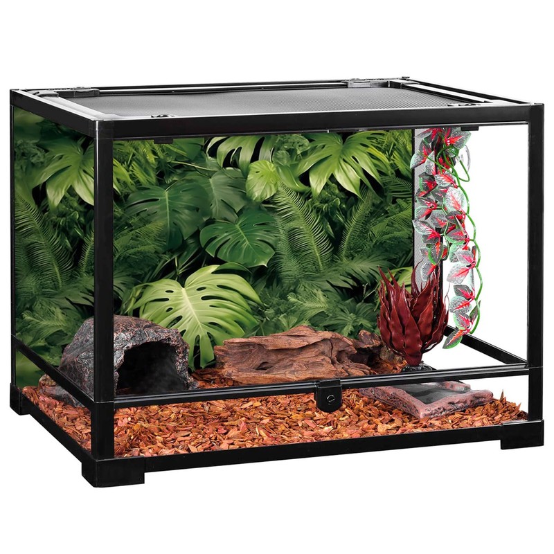 AWERT 36x18 inches Tropical Leaves Terrarium Background Polyester Reptile Habitat
