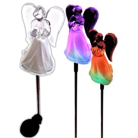 Acrylic Solar Angel Lights with A Frosted Skirt Solar Garden Stake - Box of 2
