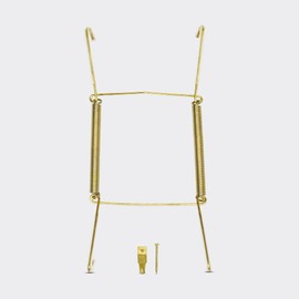Invisible Plate Hangers for Wall | Decorative Dish Display Holders Hanging Wires Spring Hook Holder with Tip Protectors Fit to Hang on Wall (19 - 25 cm (7.5 - 10 Inch), Brass)