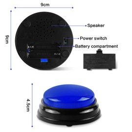 BEAN LIEVE 2-Pack Game Buzzers - Super Bright 4-LEDs, Unique Sounds, Compact Portable & Lock Switch - Trivia Buzzer for Classroom, Family Feud - Teachers, Adults, Kids (Buzzers for Trivia Games)