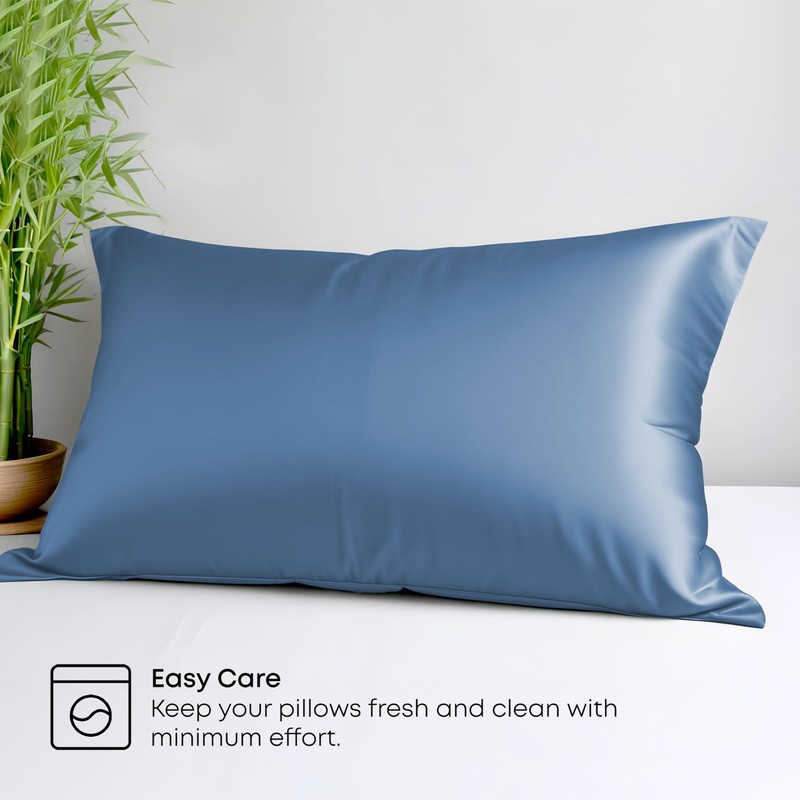 LINENWALAS 100% Organic Bamboo Pillow Cases 2 Pack, Soft Premium