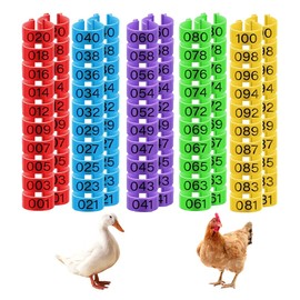 Poultry Bands, Pack of 100 Spiral Ring, Birds Foot Rings, Leg Rings, Leg Bands, Clamping Rings, Identification Foot Ring, for Marking for Birds, Parrots, Doves, Chicks, Multicoloured, Diameter 1.6 cm