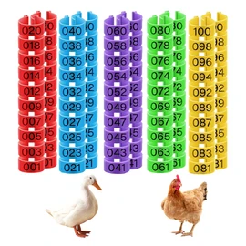 Poultry Bands, Pack of 100 Spiral Ring, Birds Foot Rings, Leg Rings, Leg Bands, Clamping Rings, Identification Foot Ring, for Marking for Birds, Parrots, Doves, Chicks, Multicoloured, Diameter 1.6 cm