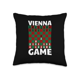 Board Game Designs Strategy Hobby Chess Vienna Game Chess Player Throw Pillow, 16x16, Multicolor