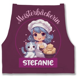 Geschenk mit Namen personalisiert by Shirtracer - Apron - Baking Apron Women - Master Baker with Name I Gift Baking I Hobby Baker, 3 Sage Green