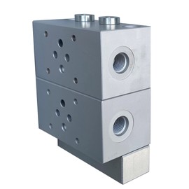 Hydraulic Valve Stacking Blocks for Fluidhaus Power Unit SCO series, SCO-D Series Block (2 Valve Stations)