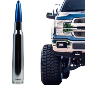 VMS CHROME WITH BLUE TIP BULLET ANTENNA FOR FORD F150 F250 F350 ALL YEARS ALL MODELS