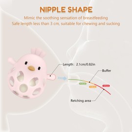 MCGMITT Teethers for Babies 3-6 Months, Easy Grasp Silicone Baby Rattles 0-6 Months, BPA-Free Non Toxic Montessori Infant Toys for Teething Relief, Soft Interactive Infant Car Seat Toys Bath Toys