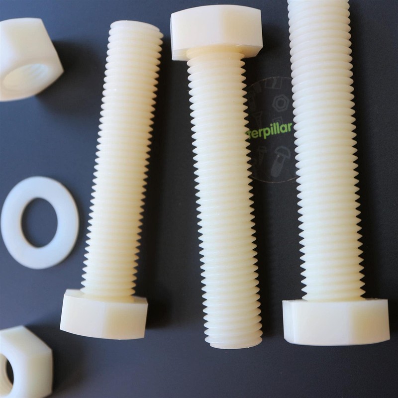 5 x Natural Colour Nylon, Hex Head, M20 x 100mm,