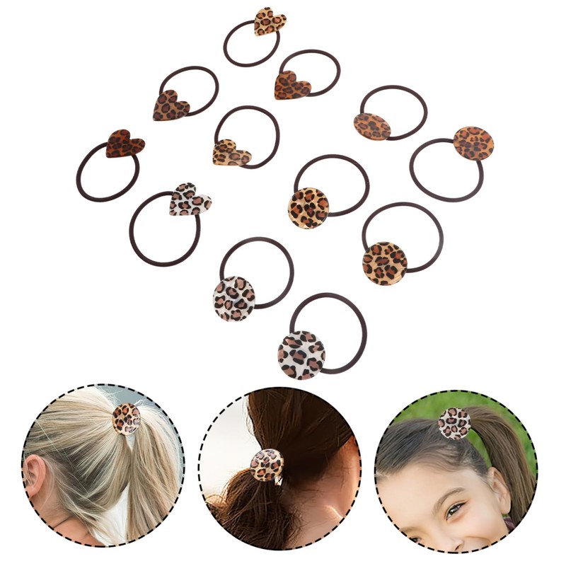 TOVINANNA 12pcs Elastic Hair Ties Leopard Hair Rope Fashion Women