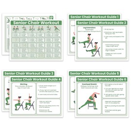 Auroscent Senior Exercise Chair Workout Poster, 30-Day Stretching and Gentle Seated Exercise Chart