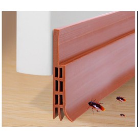 hokmly 2"W x 39"L Weather Stripping - Under Doors Bottom Door Draft Stopper Seal Strip - Flexible Noise Insulation Draft Guard for Garage Exterior and Interior Doors (1, Brown)