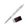 rOtring Rapid Pro Precision Pen 0.7 Silver 1904256 + Eraser