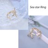 TseenYi Starfish Open Ring Statement Gold Star Ring Vintage Gold